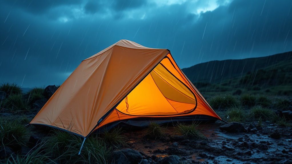 secure tent during storms