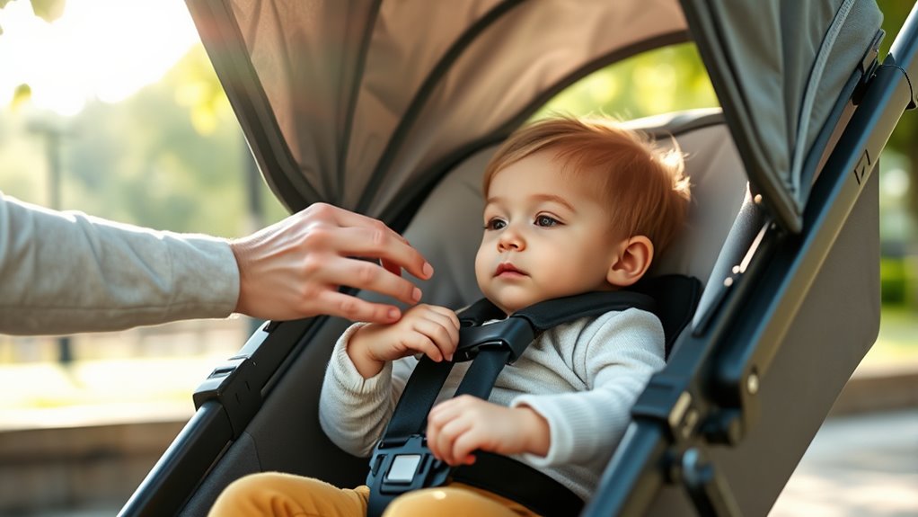 securely harnessed child safety