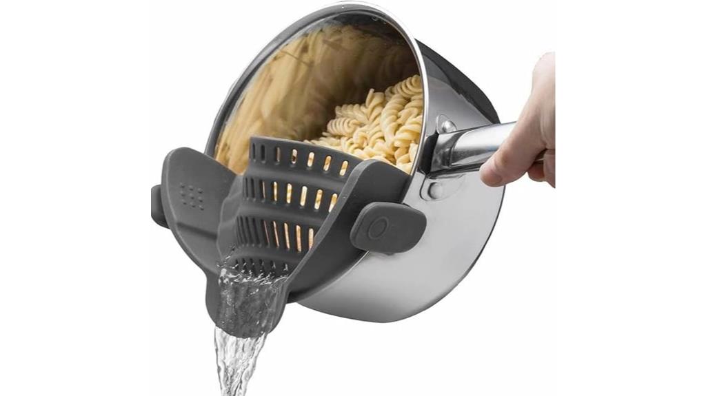 silicone pasta strainer clip