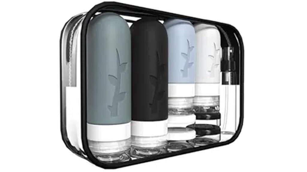 silicone travel bottle set