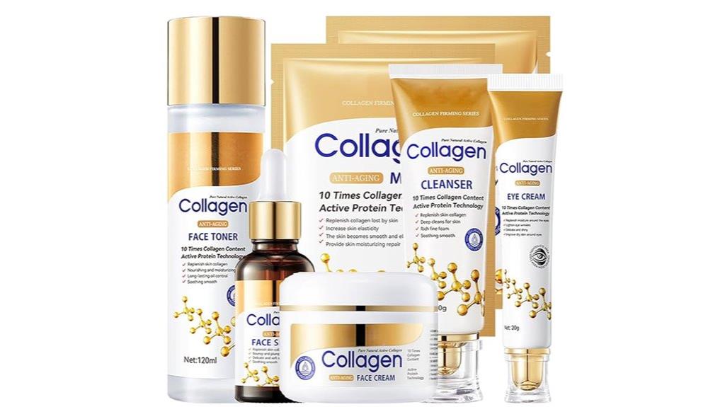 six piece collagen skincare set