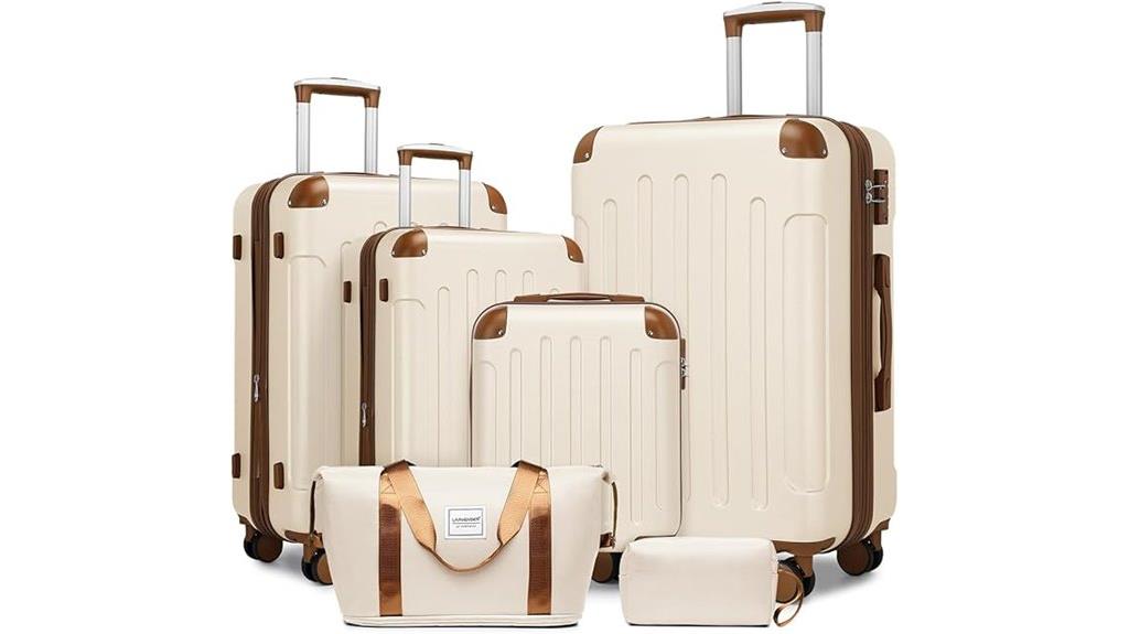 six piece luggage set