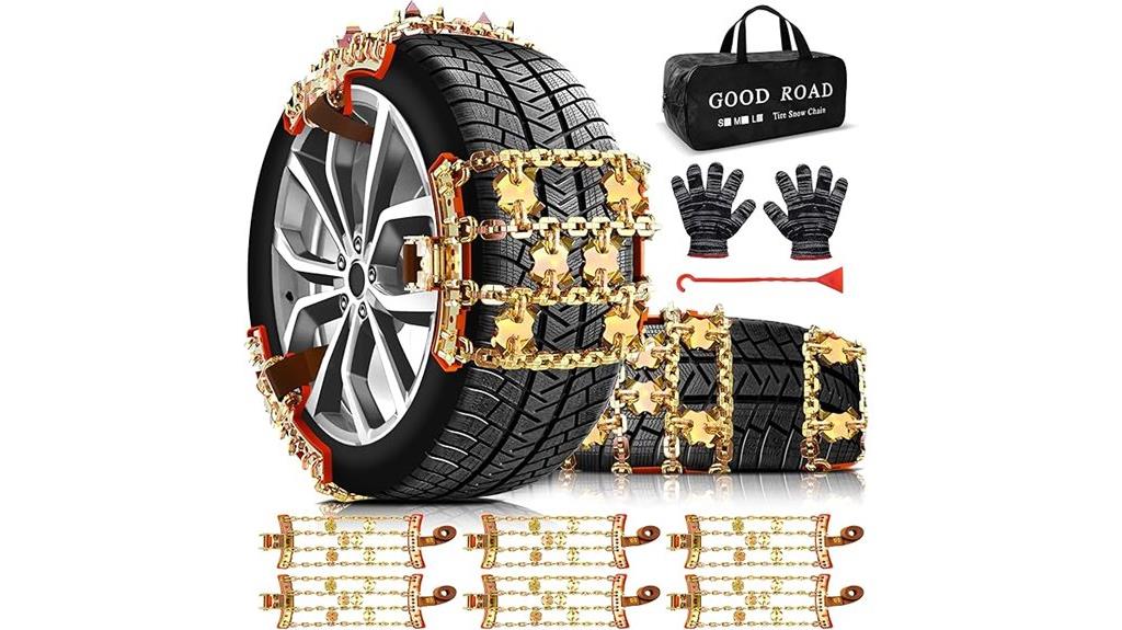 six piece tire chain set