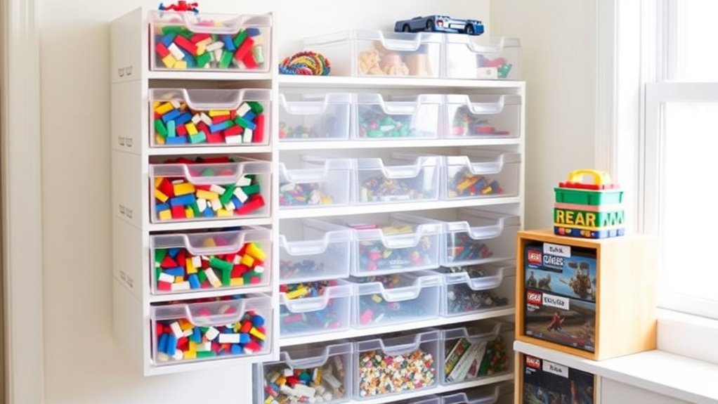small space lego organization