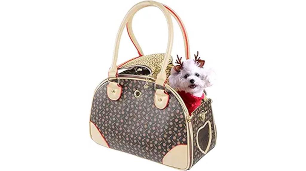 stylish pu leather pet tote