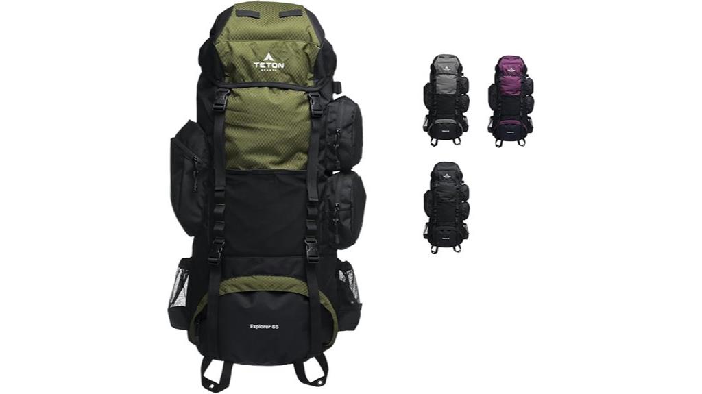 teton 65l hiking backpack