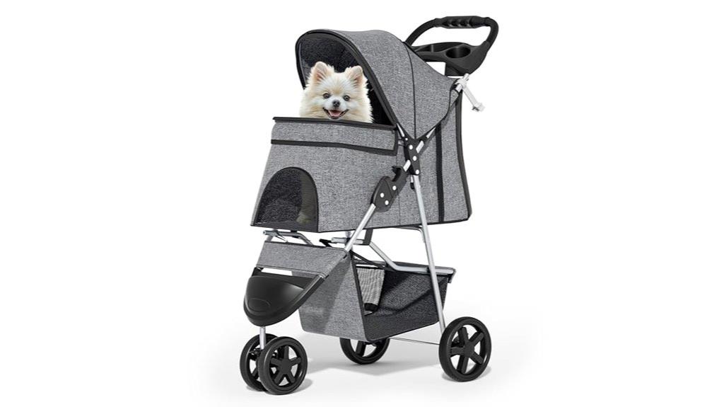 three wheeled pet stroller