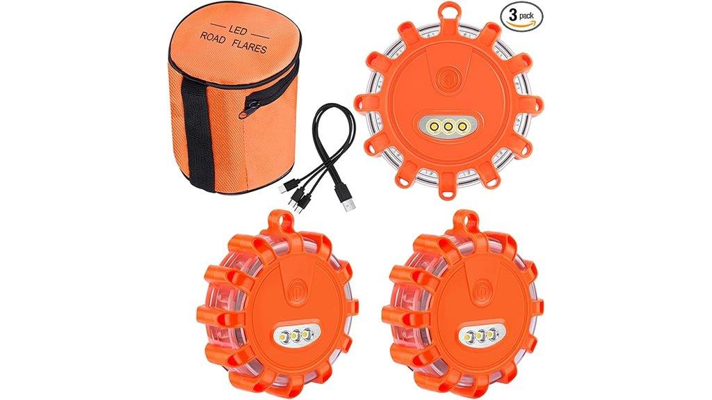 usb rechargeable roadside flares