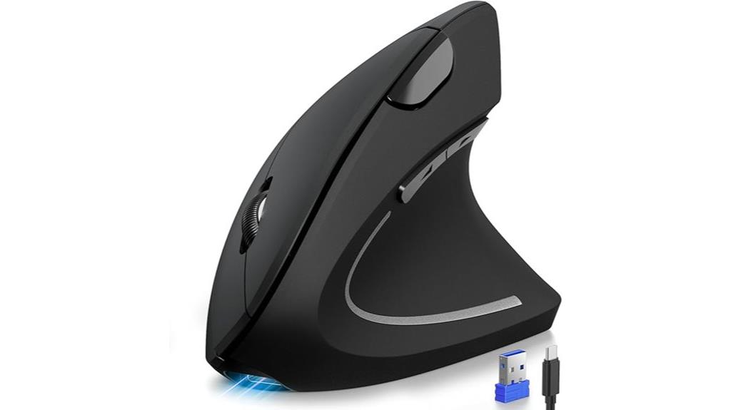 wireless ergonomic mouse with adjustable dpi