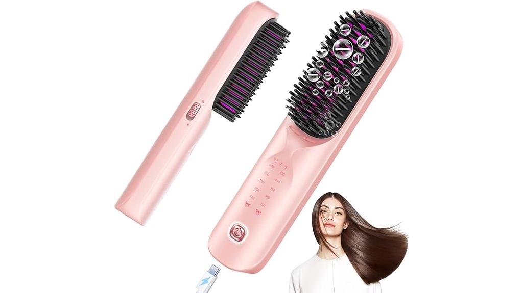 wireless pink hair straightener
