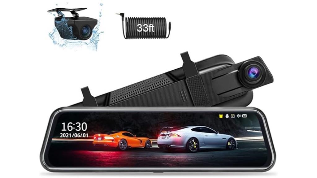 10 inch touch screen dash cam