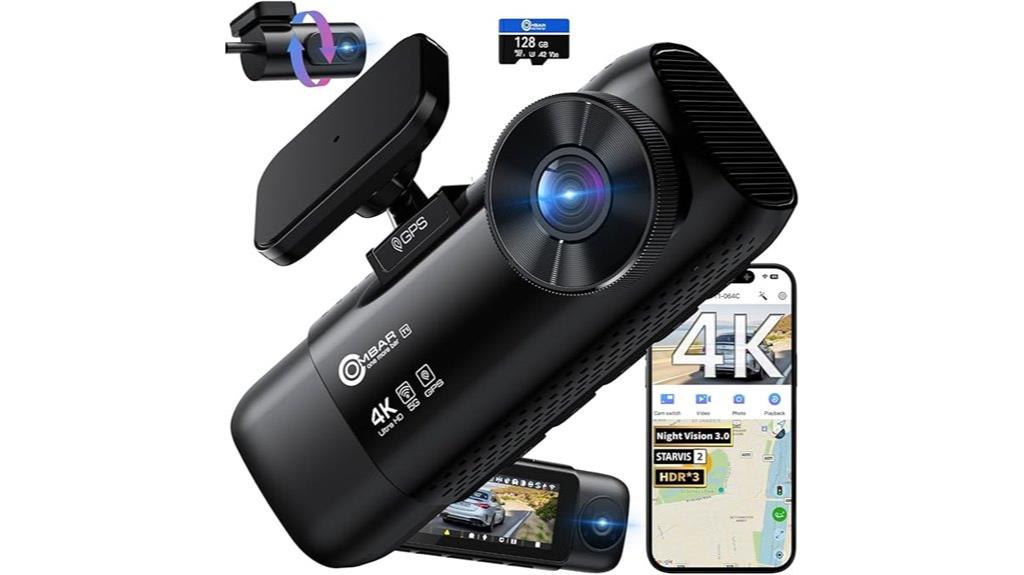 4k 3 channel dash cam