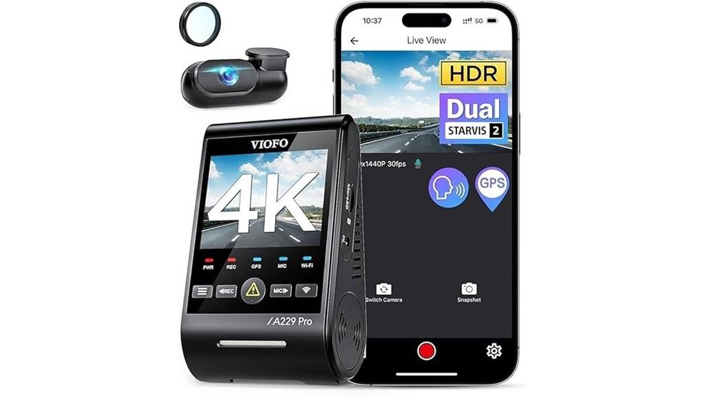 4k hdr dual dash cam