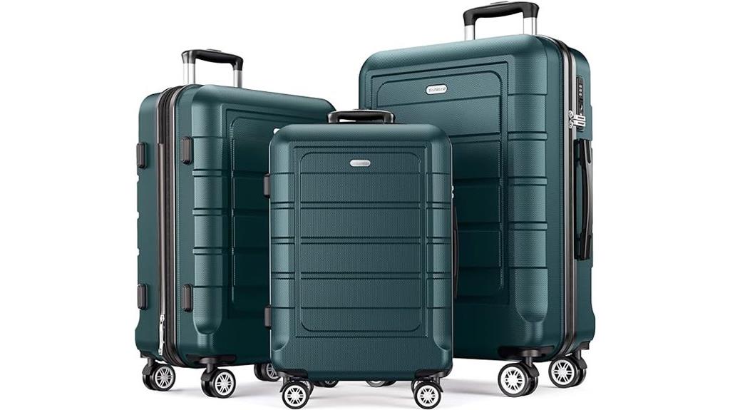 army green expandable luggage