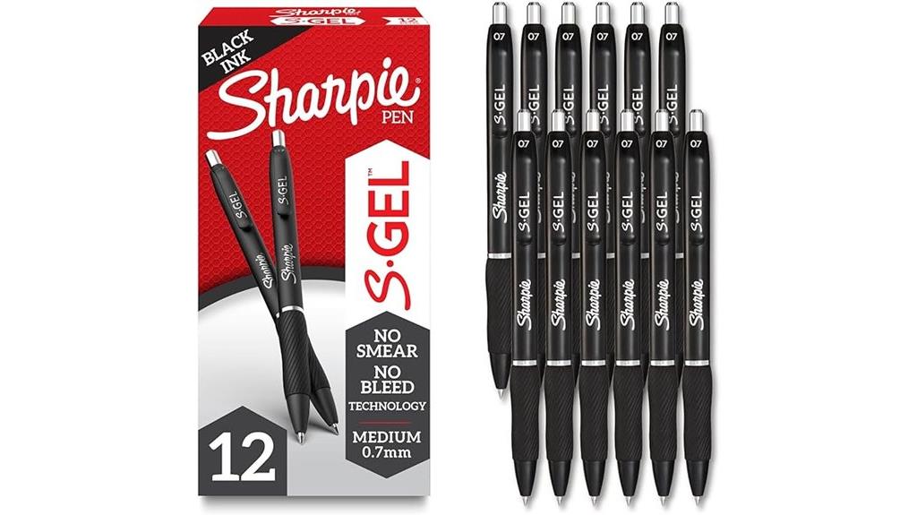 black barrel gel pens