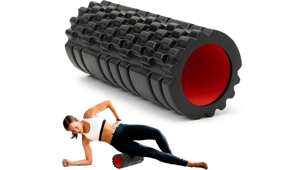 black foam roller massage