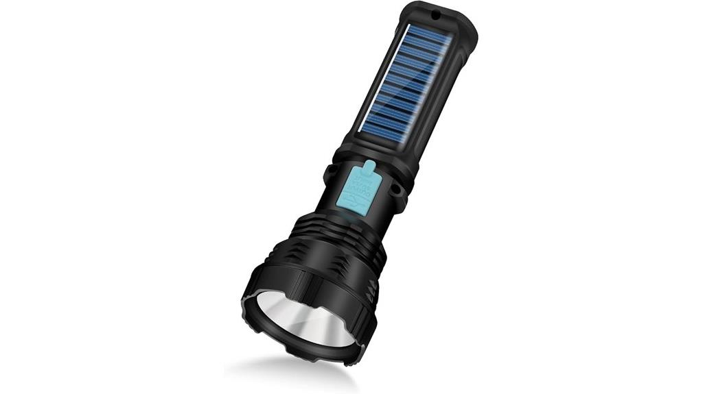 bright waterproof solar flashlight