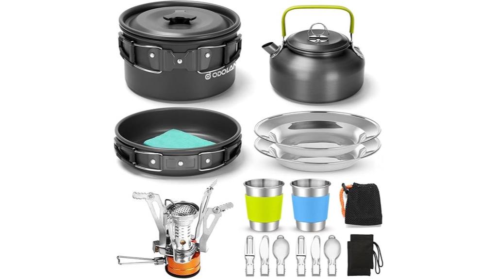 compact camping cookware set
