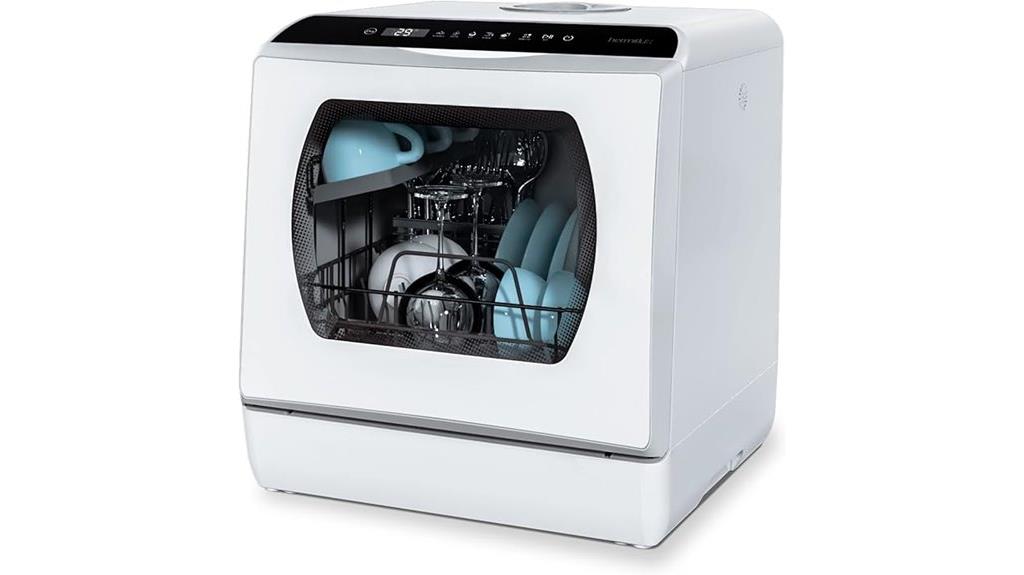 compact dishwasher with five cycles