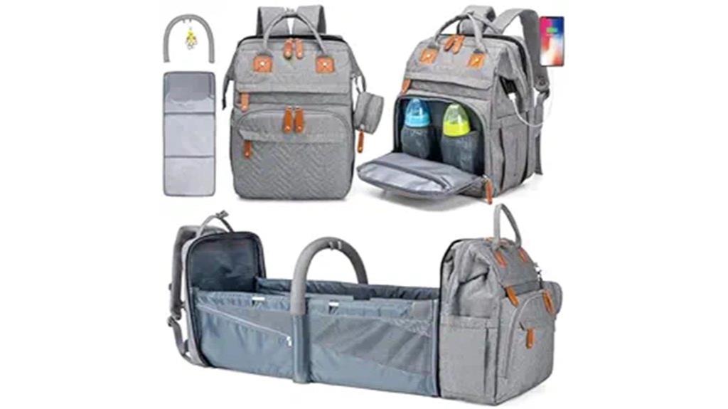 diaper backpack with changing station