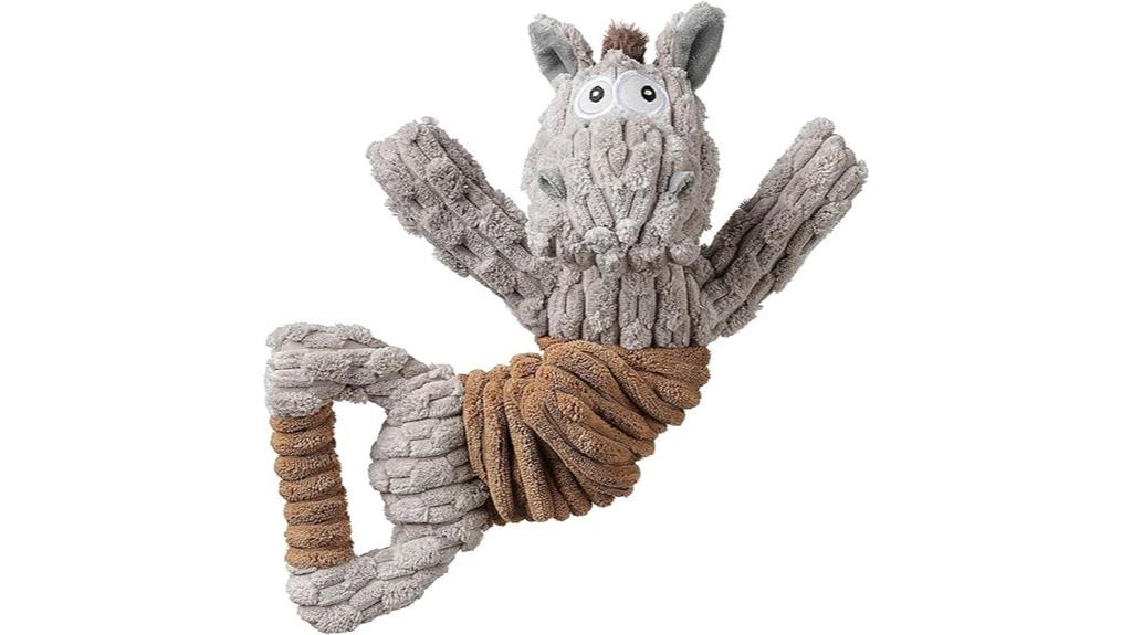 durable plush dog tug