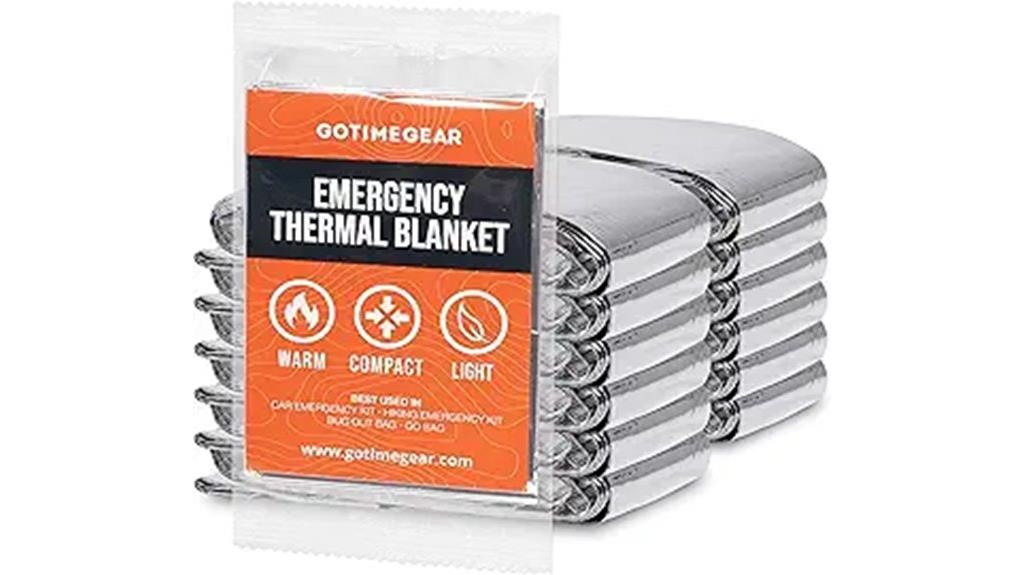 emergency blankets 12 pack set