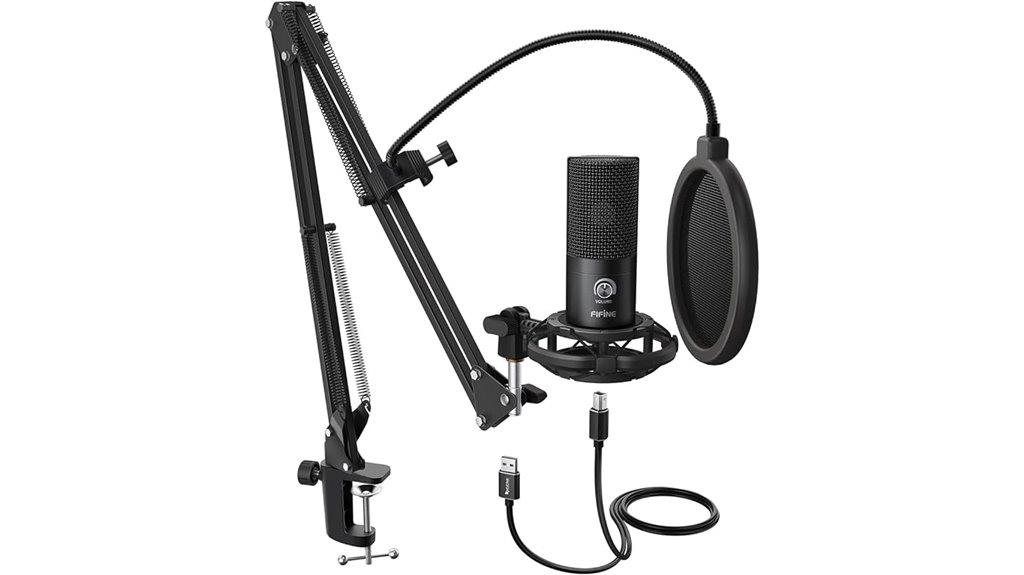 fifine usb microphone with boom