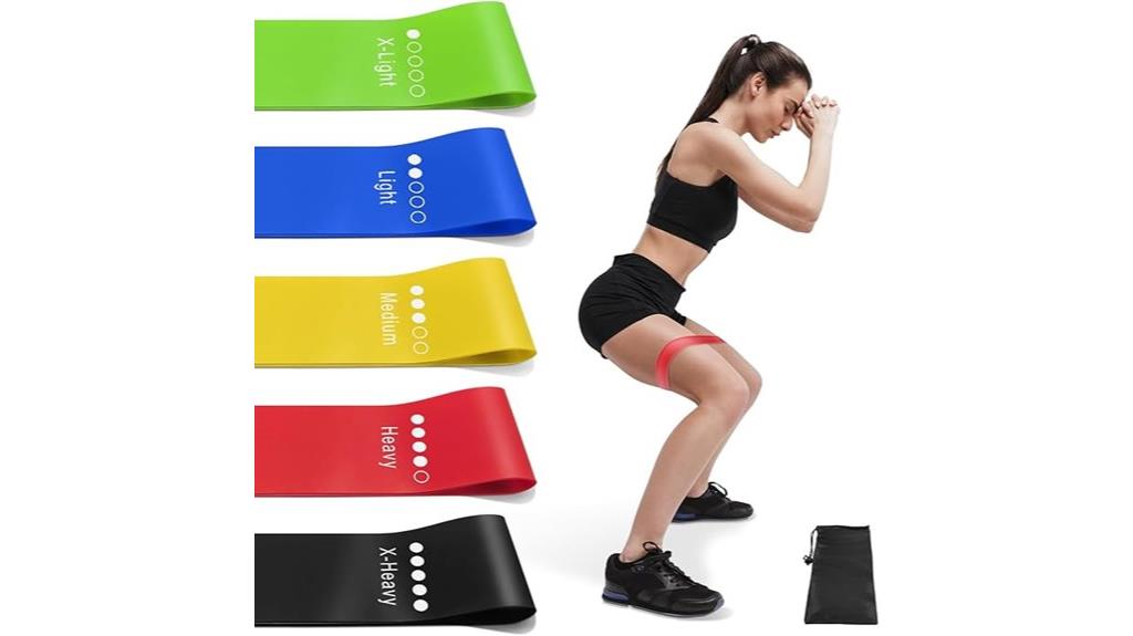 five level resistance exercise bands