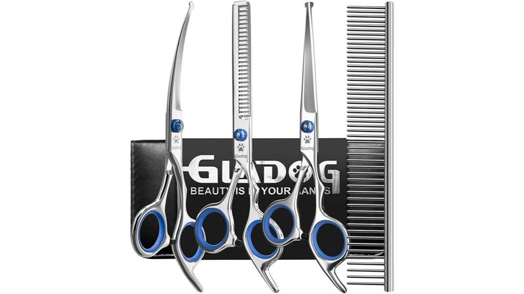 five piece grooming scissors