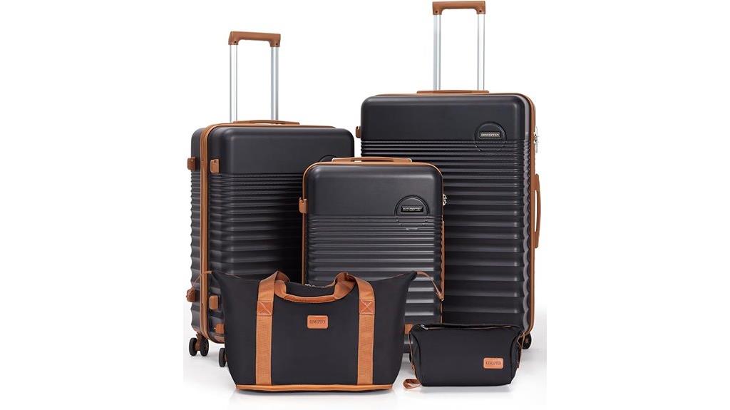 five piece luggage set