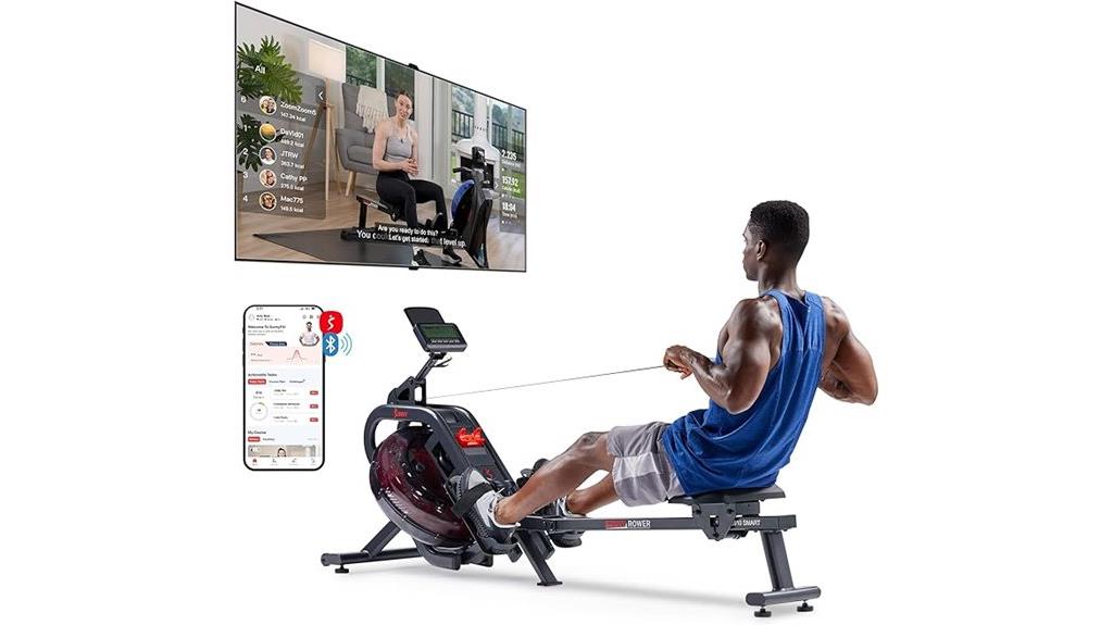 foldable rowing machine extended rail