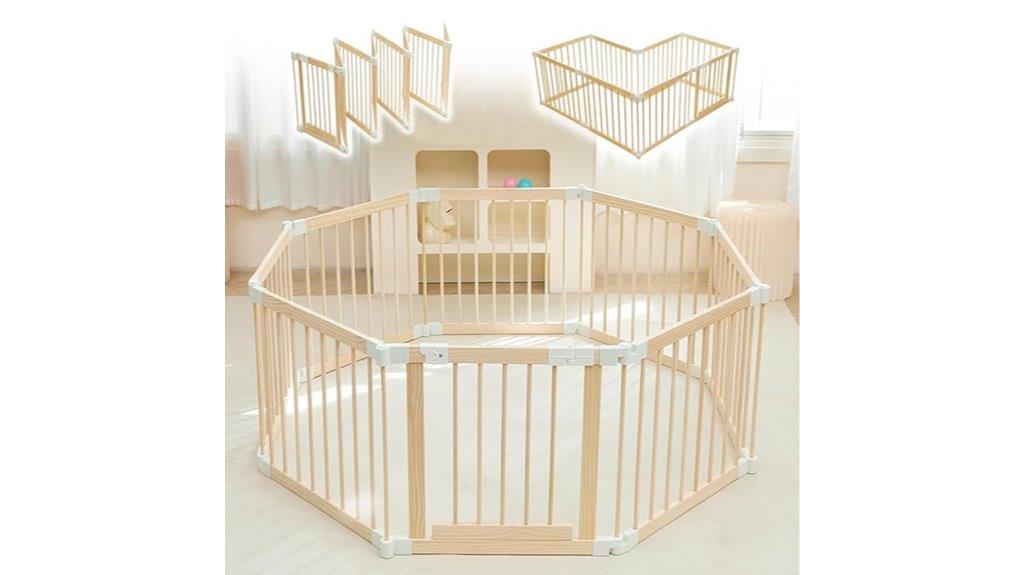 foldable wooden toddler playpen