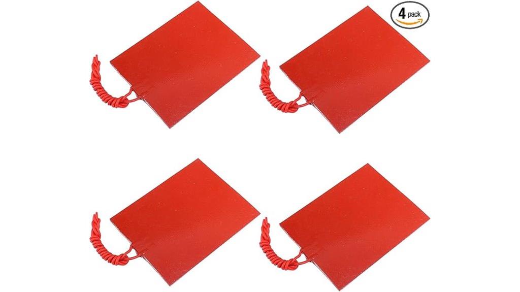 four silicone heater mats
