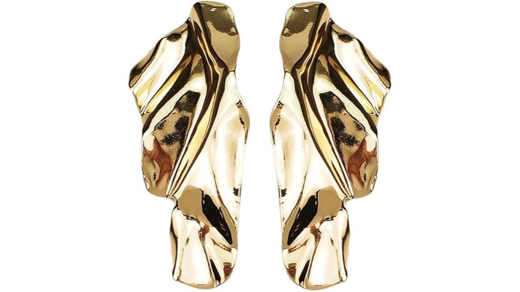 geometric minimalist leaf earrings