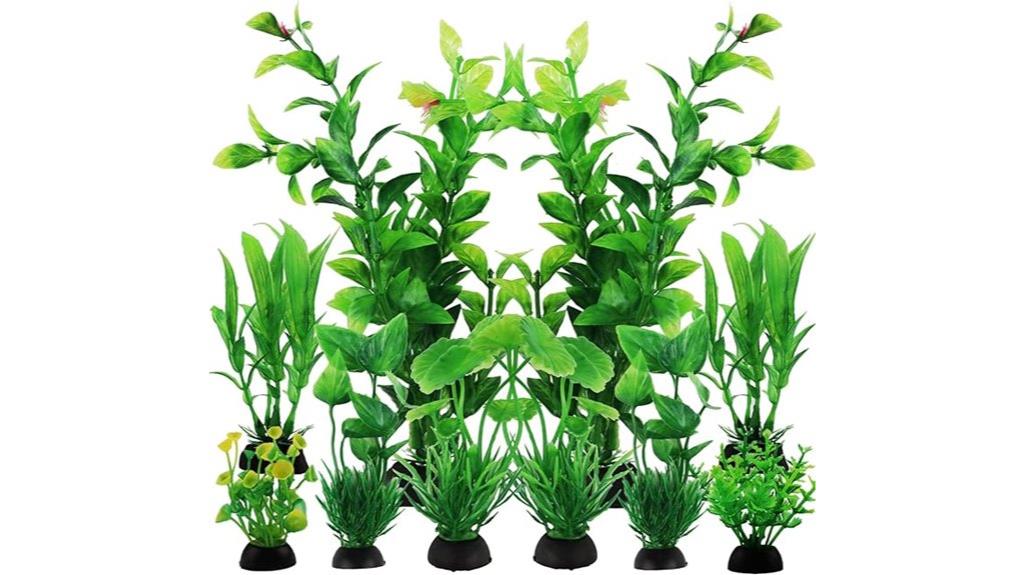 green plastic aquarium plants
