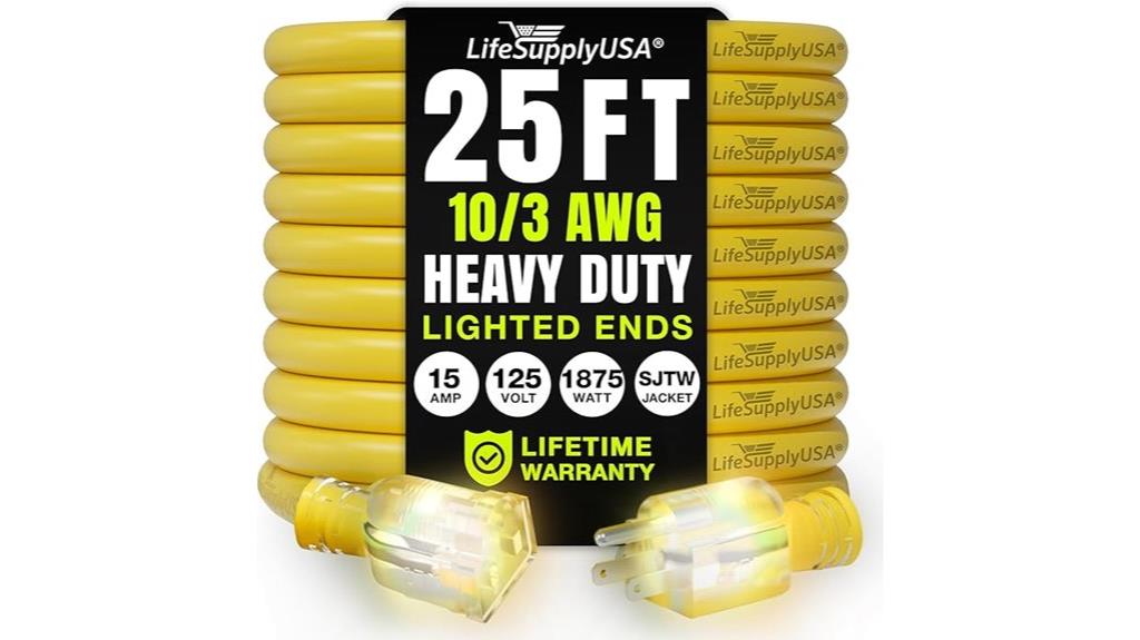 heavy duty waterproof extension cord