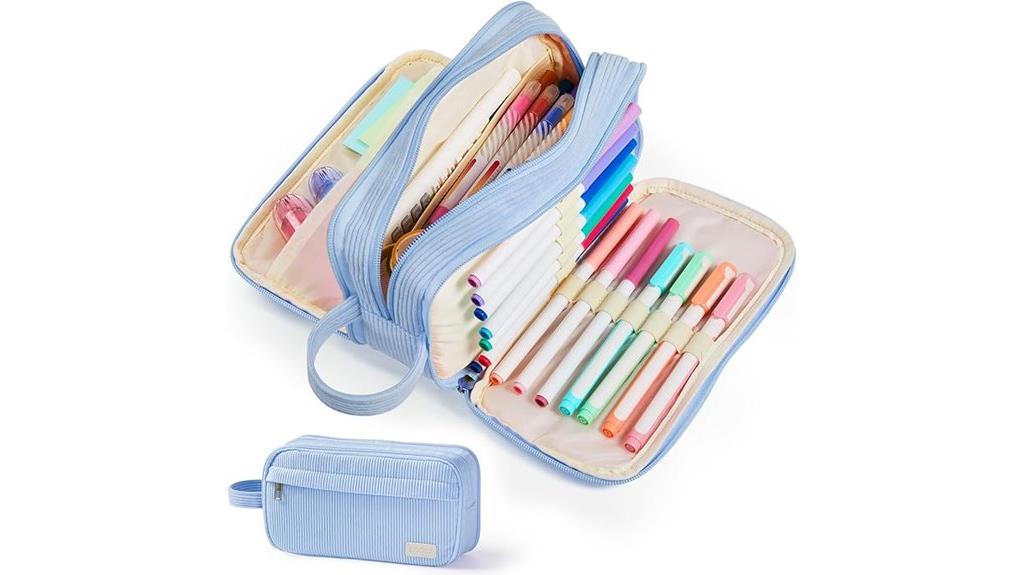 high capacity corduroy pencil case