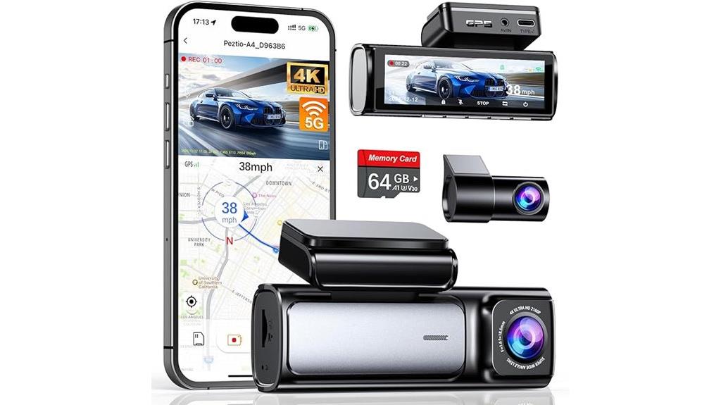 high resolution 5g gps dashcam