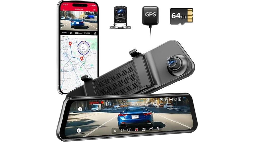 high resolution mirror dash cam