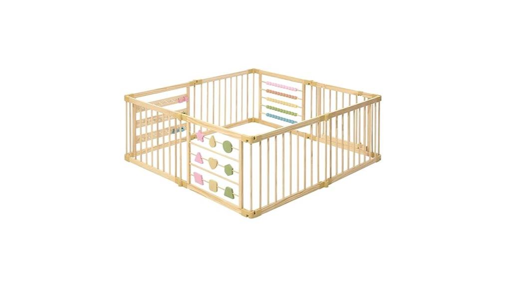 large wooden toddler playpen