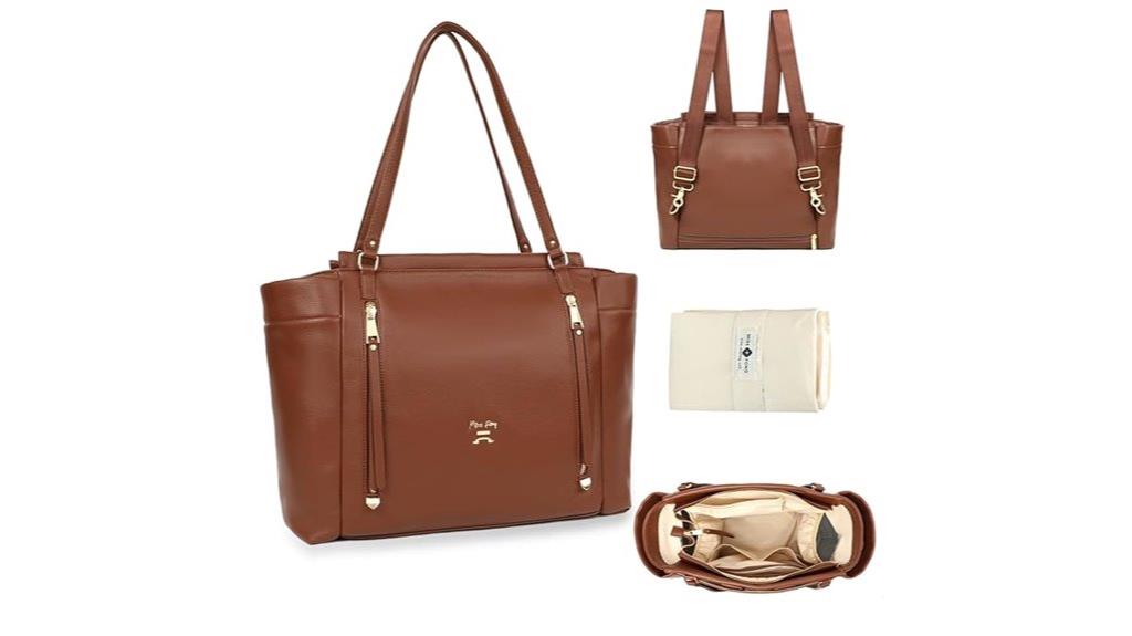 leather diaper tote bag