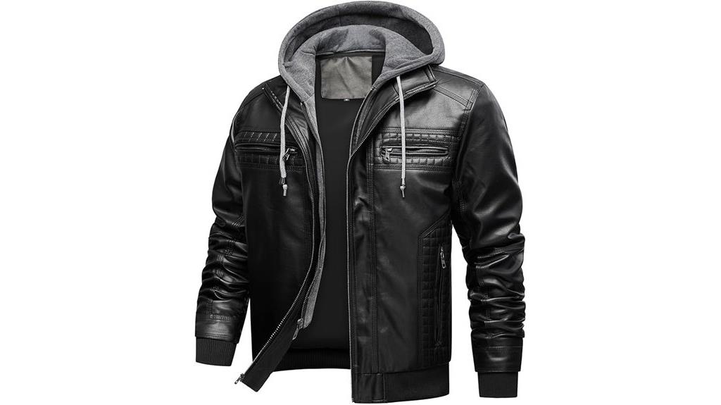 leather motorcycle bomber jacket