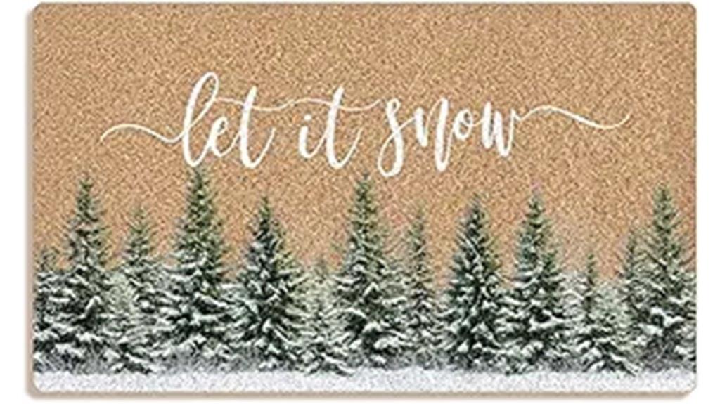 let it snow pine doormat