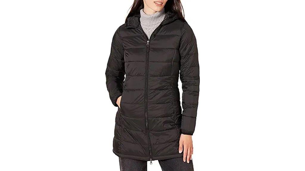 lightweight hooded water resistant puffer