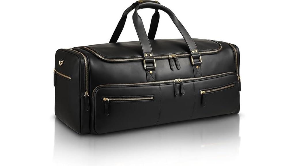 luxurious men s leather duffle
