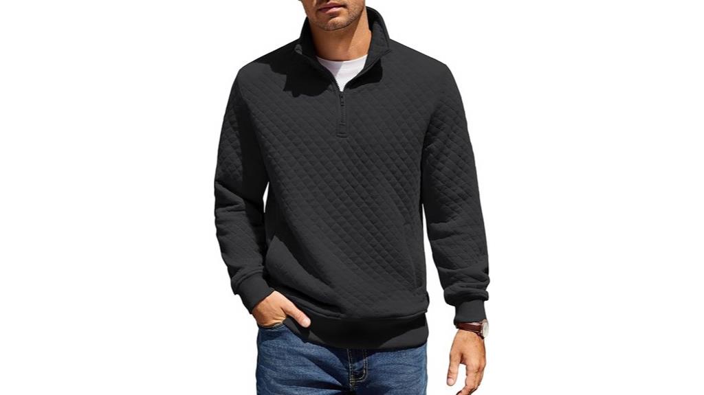men s quilted quarter zip