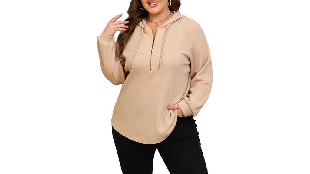 plus size waffle hoodie