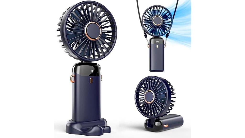 portable handheld fan with display