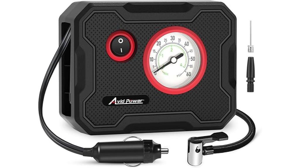 portable tire inflator with gauge