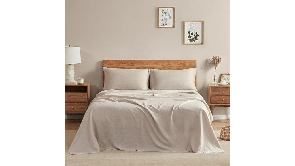 queen natural linen sheets